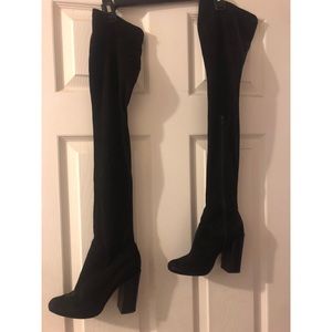 Jeffery Campbell Knee High Suede Black Boots